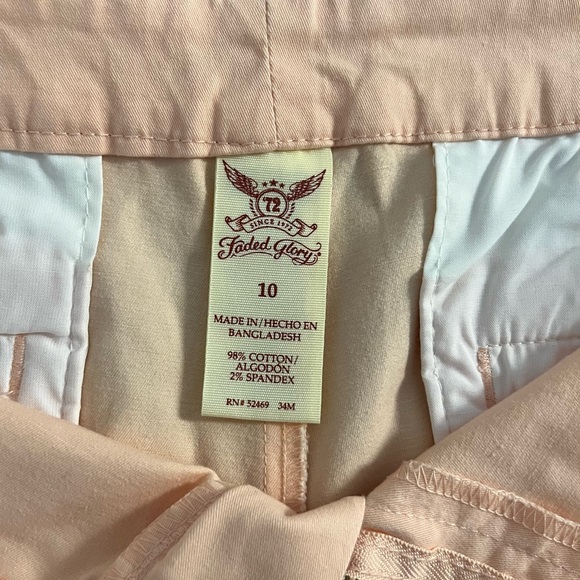 Ladies’ Light Peach Cotton Shorts Size 10 - Picture 5 of 6